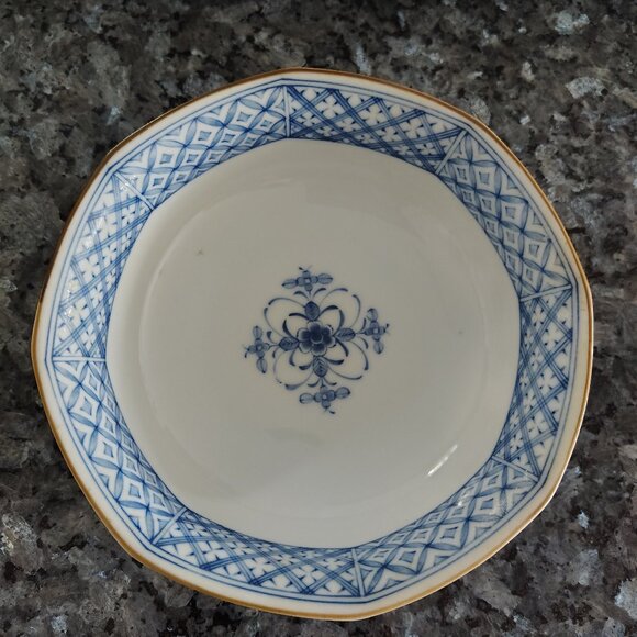 Kiln Palace MCI Japanese Decorative 8-Sided Bowl Blue/White/Yellow - Picture 1 of 12